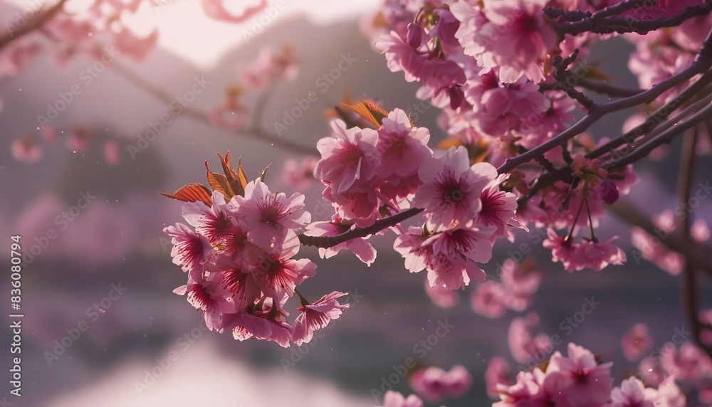 Pink Petals of the Blooming Sakura: A Stunning Spring Display