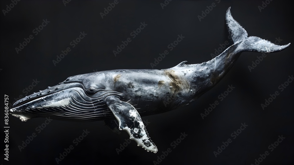 Imposing Skeletal Remains of a Submerged Cetacean in the Depths Imposing Skeletal Remains of a Submerged Cetacean in the Depths