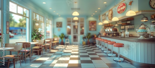 Wallpaper Mural Ice Cream Parlor Interior Blurred Background Torontodigital.ca