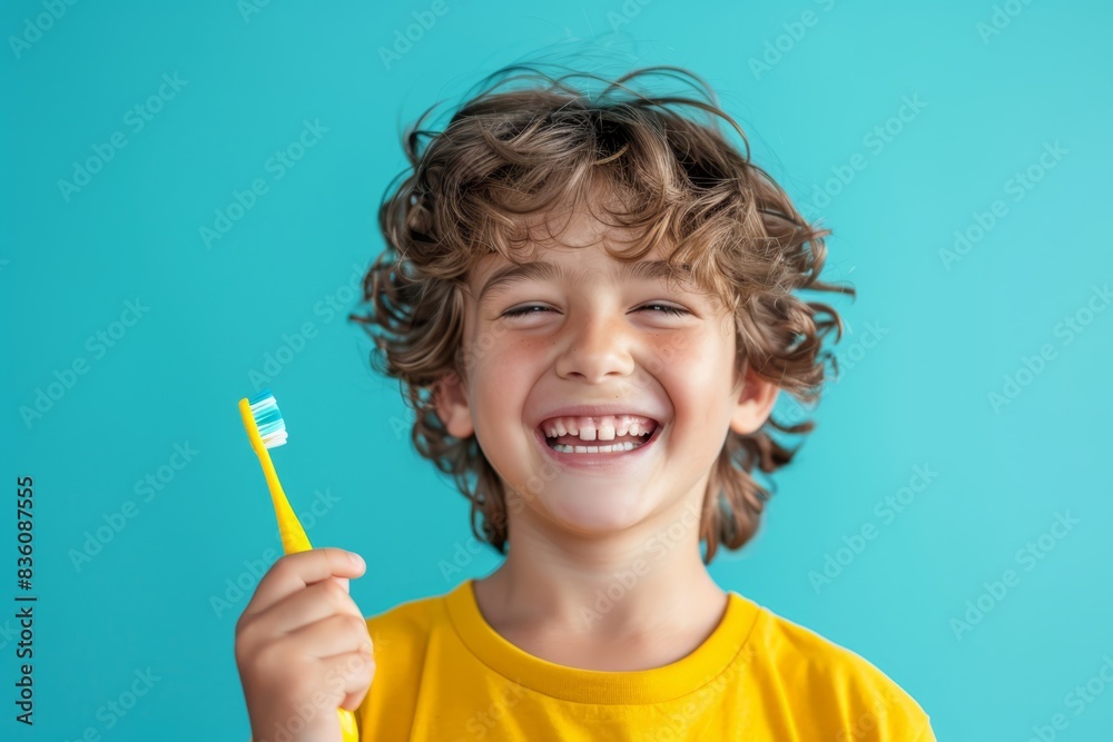 a boy with curly hair holding a toothbrush
a boy with curly hair holding a toothbrush