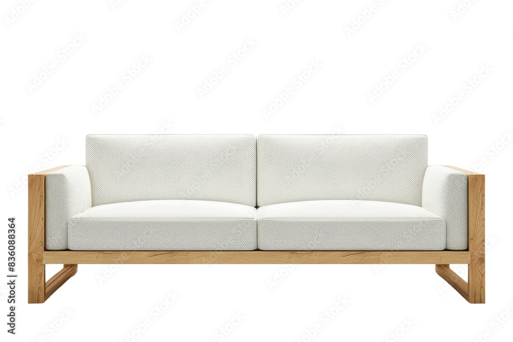 Modern Grey Sofa with Wooden Legs Modern Grey Sofa with Wooden Legs