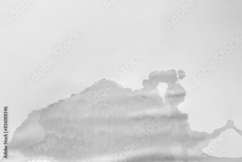 Wet paper. Wet spot on white paper. Water stain on paper