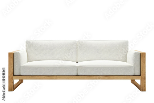 Modern Grey Sofa with Wooden Legs