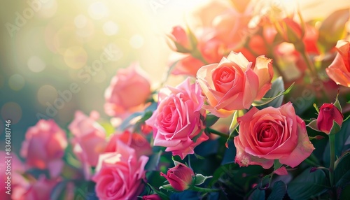 Radiant Roses: A Burst of Fresh Flowers in Full Bloom