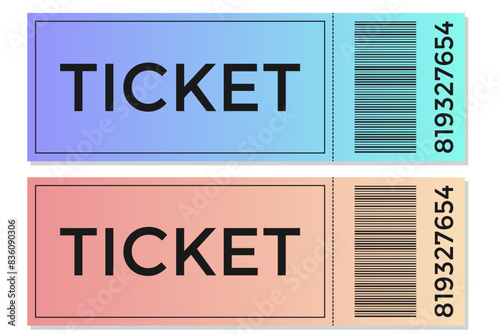 Gradient tickets with barcode