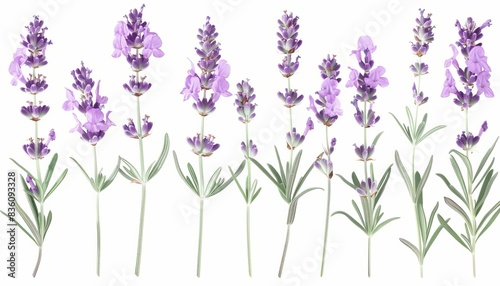 Lovely Lavender Blooms: A Stunning Collection on a White Canvas