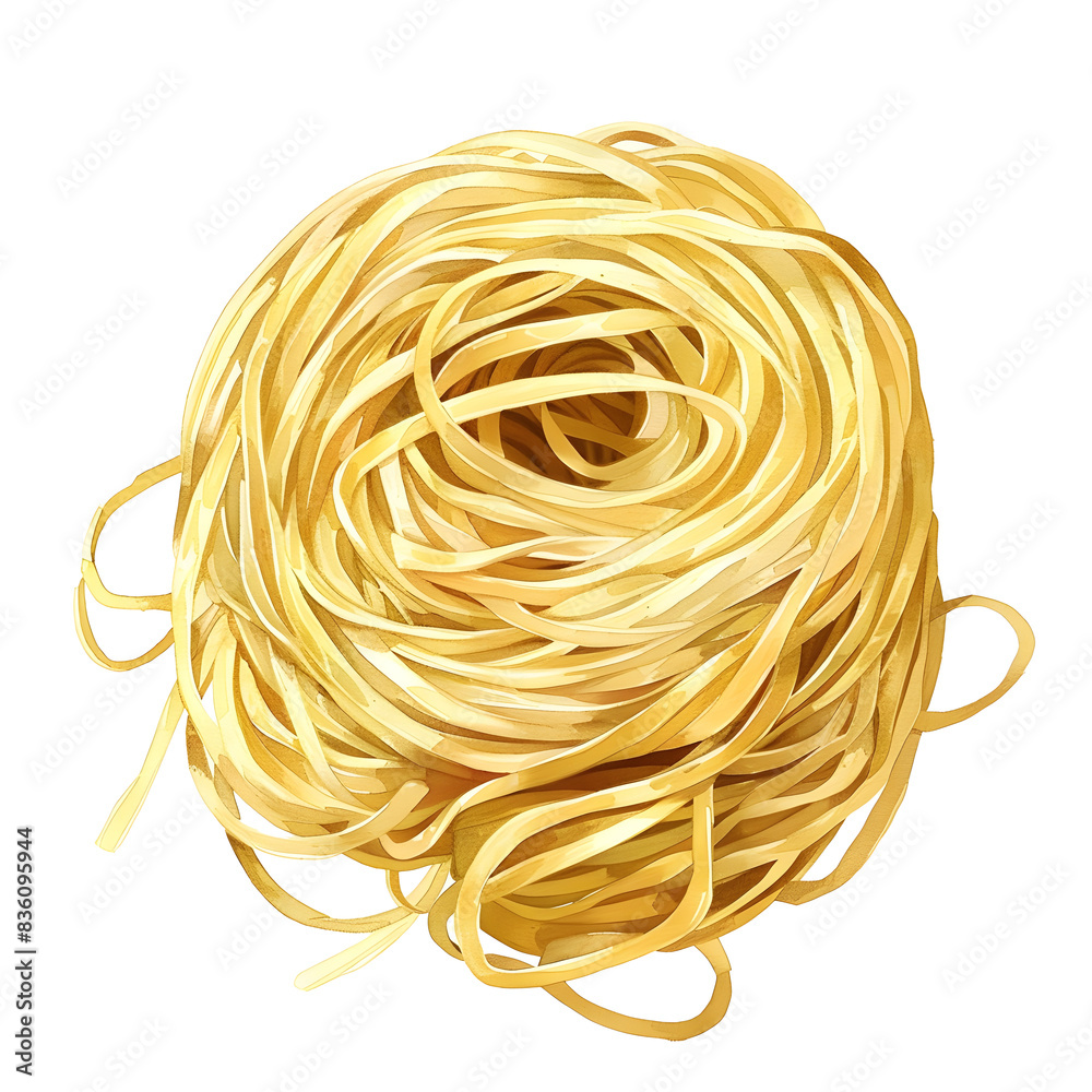 Jumbled Nest of Curly Pasta Strands in Various Shapes and Textures Jumbled Nest of Curly Pasta Strands in Various Shapes and Textures