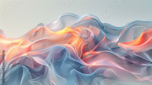 Wallpaper Mural An abstract digital artwork showcasing thin lines and surreal curves. The organic forms and delicate patterns create a fluid and harmonious composition, with the minimalist design emphasizing the Torontodigital.ca