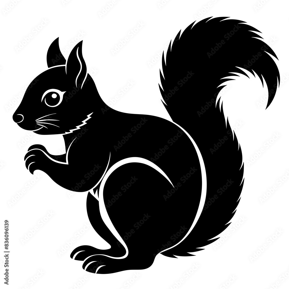 squirrel-silhouette-black-different-style-vector-i