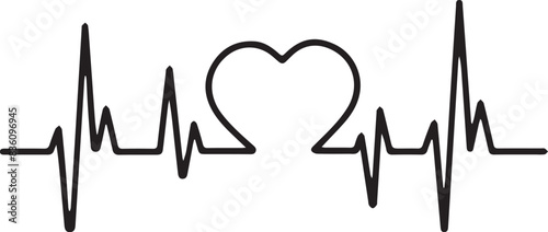 A heartbeat makes a heart, Heart Beat Sign Design, Heart Beat Vector Art
