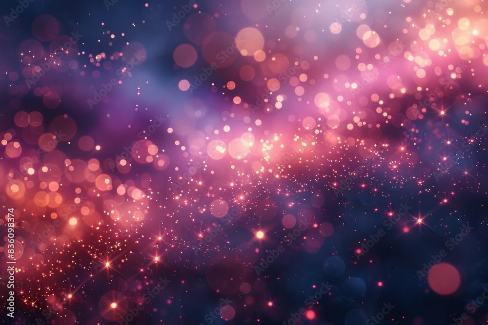 This image depicts a dreamlike spread of pink bokeh effects and sparkles that evoke fantasy and magic This image depicts a dreamlike spread of pink bokeh effects and sparkles that evoke fantasy and magic