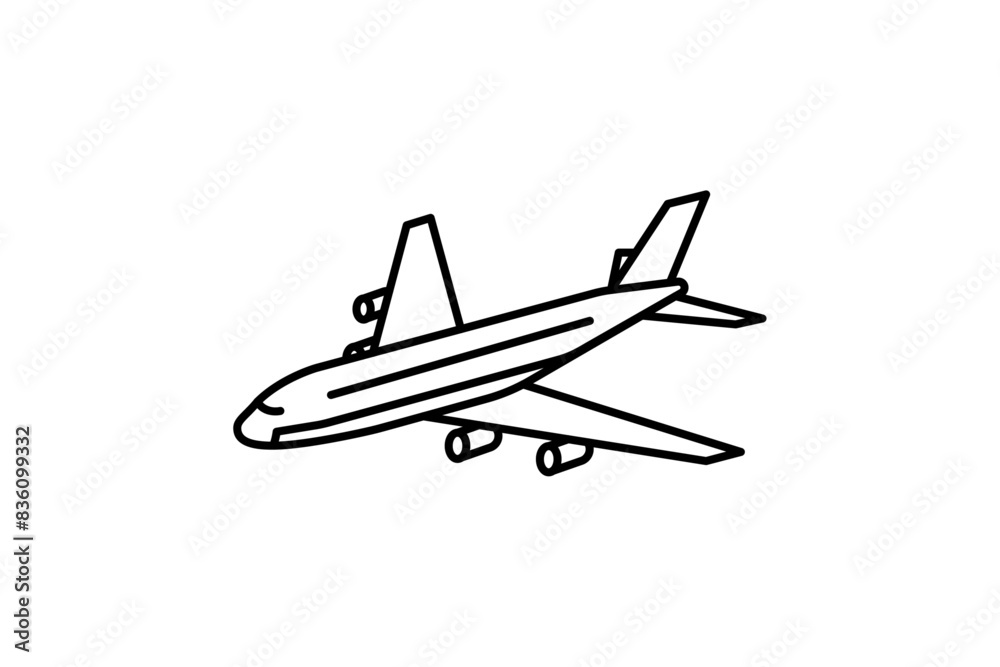 Simplified airplane icon in vector format, ideal for transportation themed projects. flying plane line vector illustration design. Simplified airplane icon in vector format, ideal for transportation themed projects. flying plane line vector illustration design.