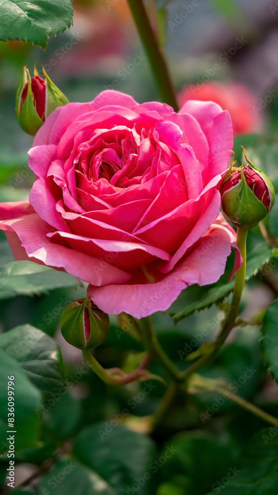 Close-up photograph of vibrant roses in full bloom, showcasing the intricate details and delicate textures of the petals Close-up photograph of vibrant roses in full bloom, showcasing the intricate details and delicate textures of the petals