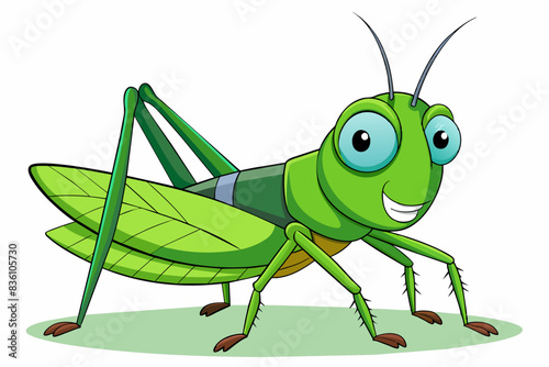 cartoon grasshopper vector illustration