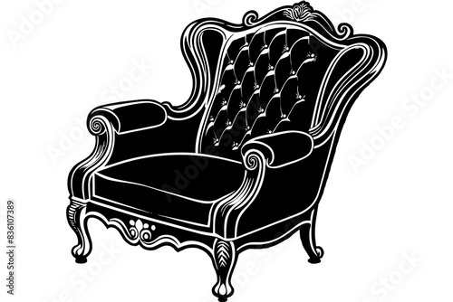 chair Victorian style vector illustration