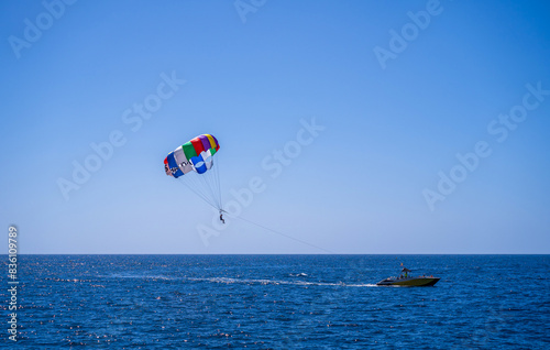 Obraz na płótnie Para sailing off the coast in of Gran canaria in Spain, Europe w salonie