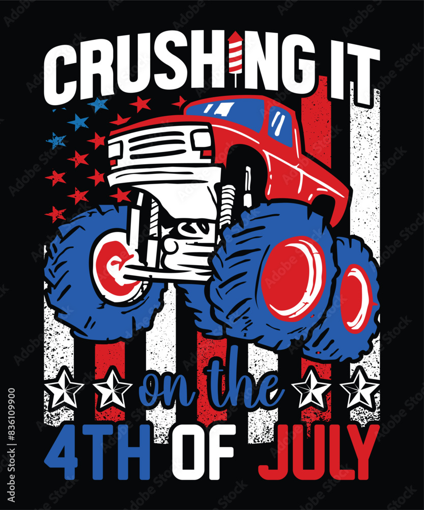 Naklejka premium Crushing It On The 4th Of July  Happy 4th Of July shirt print template typography design for art