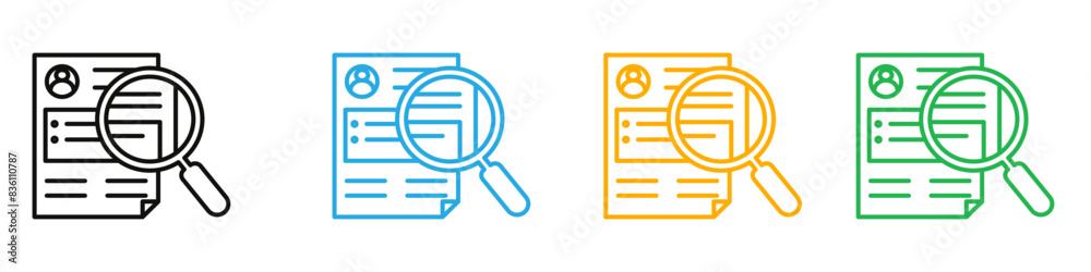 Job analysis icon mark in filled style