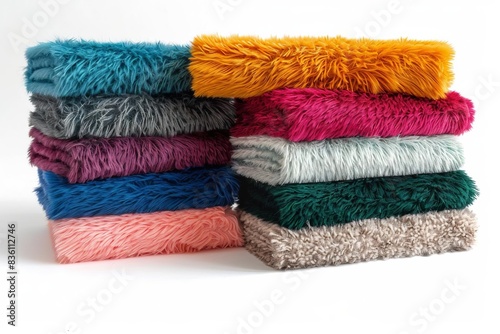 Colorful faux fur texture in bright, warm tones, soft to the touch