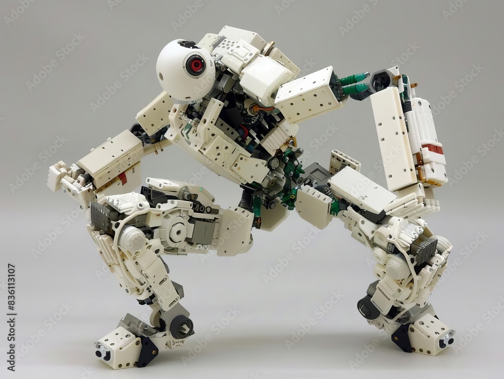 Humanoid robots showcasing custom fabrication, their unique designs a testament to human creativity Humanoid robots showcasing custom fabrication, their unique designs a testament to human creativity