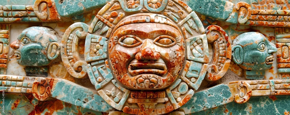 Fototapeta premium PreColumbian architecture and the intricate Mayan calendars, marking time and cosmic cycles with precision