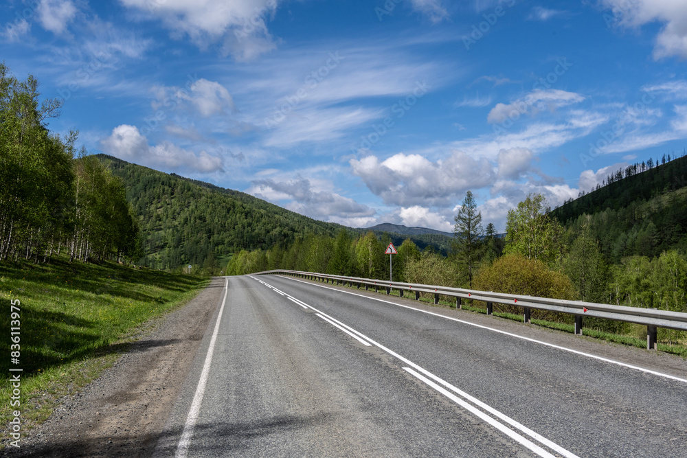 beautiful landscape with mountains, lakes and rivers in the Altai mountains on the Chuysky tract in May beautiful landscape with mountains, lakes and rivers in the Altai mountains on the Chuysky tract in May