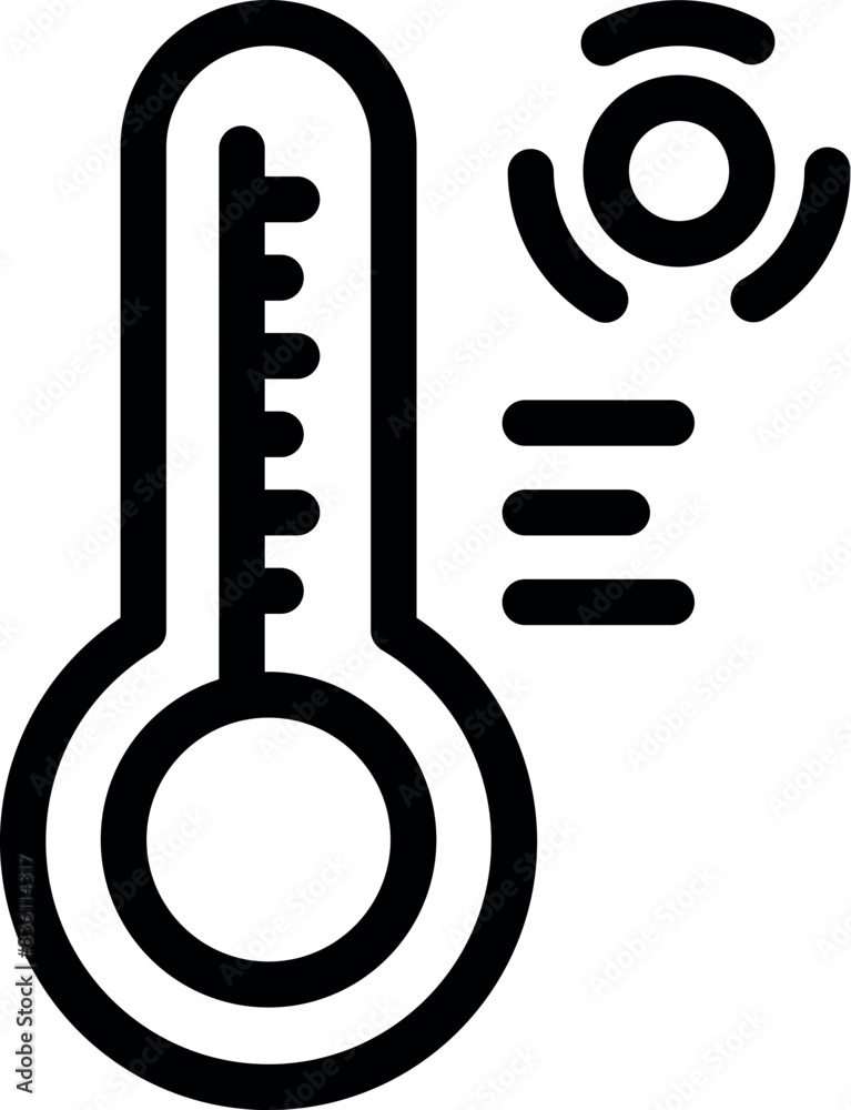 Simplistic vector illustration of a thermometer and sun symbols representing weather conditions Simplistic vector illustration of a thermometer and sun symbols representing weather conditions