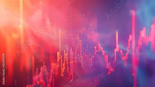 Financial stock market. Abstract financial chart with graph and stack