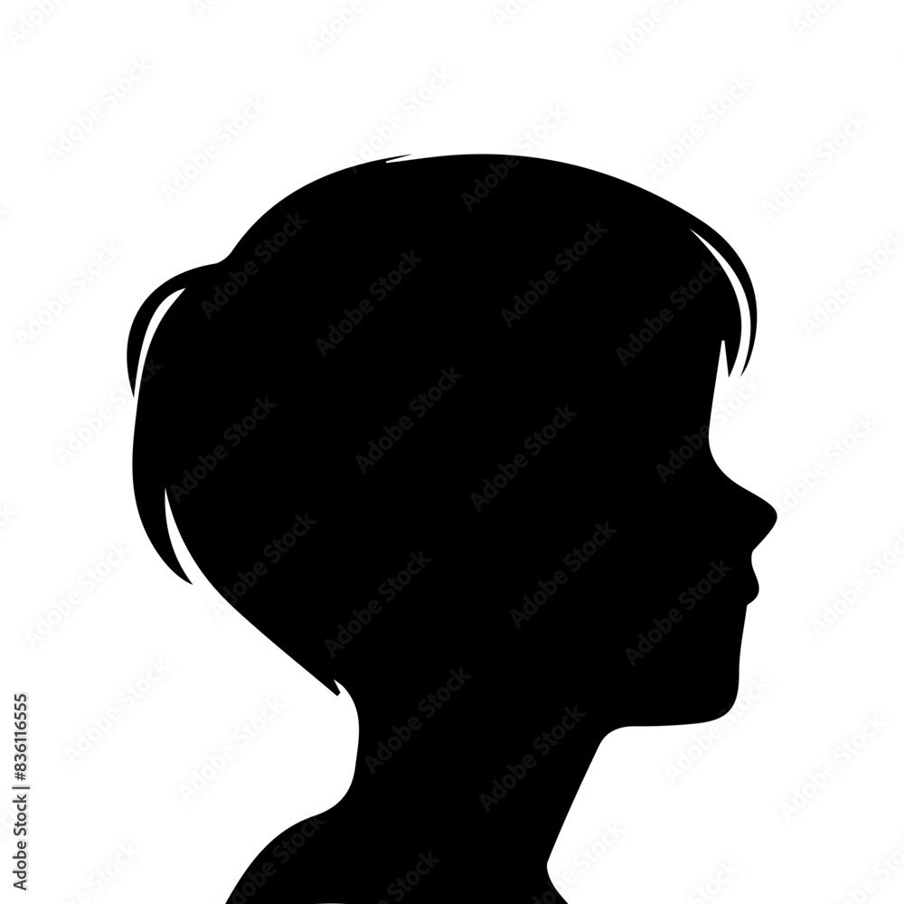 Child boy silhouette isolated on white background Child boy silhouette isolated on white background
