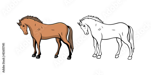 Horse Character Design Illustration vector eps format , suitable for your design needs, logo, illustration, animation, etc.