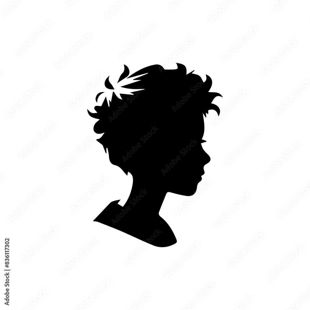 Child boy silhouette isolated on white background Child boy silhouette isolated on white background