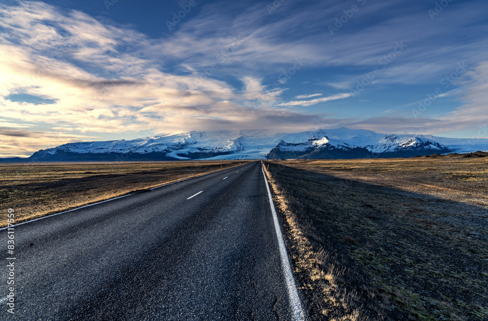 road from iceland to the snowy mountains road from iceland to the snowy mountains