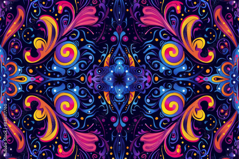 Fototapeta premium horizontal colourful psychedelic abstract illustration wallpaper background