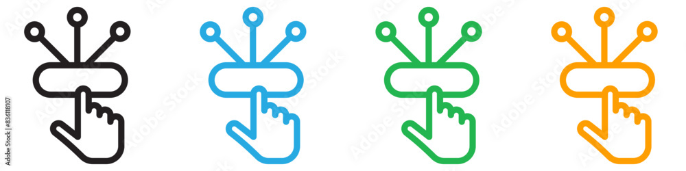 Interaction icon line art vector