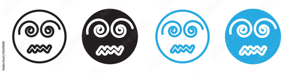 Hypnotized emoji icon line art vector Hypnotized emoji icon line art vector
