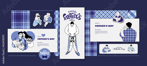 set of cards for father's day. Vector illustration (ID: 836118193)