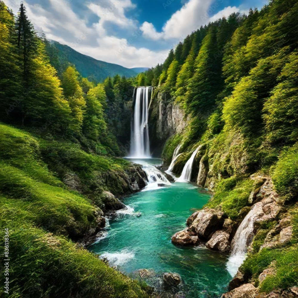 Fototapeta premium waterfall in the forest