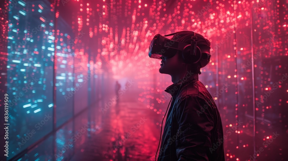 Fototapeta premium Create an interactive and futuristic visual experience with a mesmerizing 3D effect