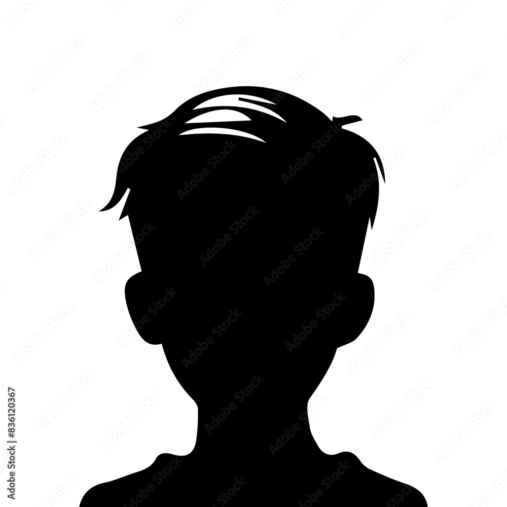 Child boy silhouette isolated on white background Child boy silhouette isolated on white background