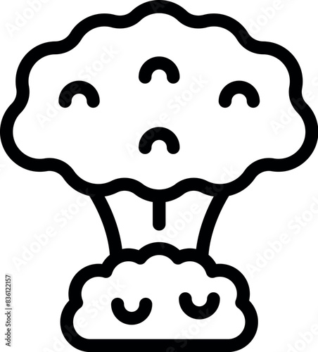Simple line art illustration of broccoli, ideal for icons or educational materials