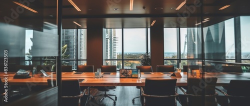 A business room, a meeting room