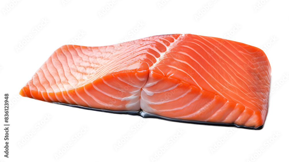 Fresh raw and grilled salmon on transparent background Fresh raw and grilled salmon on transparent background
