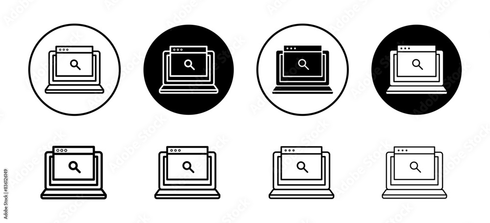 Web search icon vector set collection for web Web search icon vector set collection for web