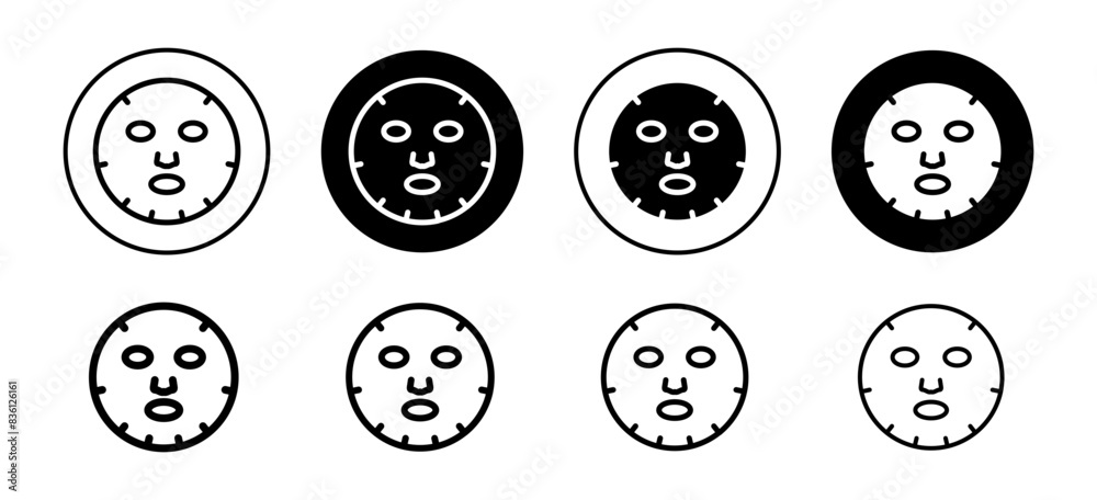 Fototapeta premium Face sheet mask icon vector set collection for web