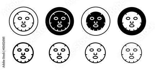 Face sheet mask icon vector set collection for web