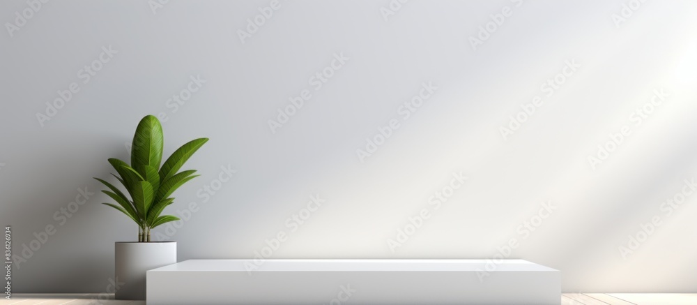 Abstract empty white podium Abstract empty white podium