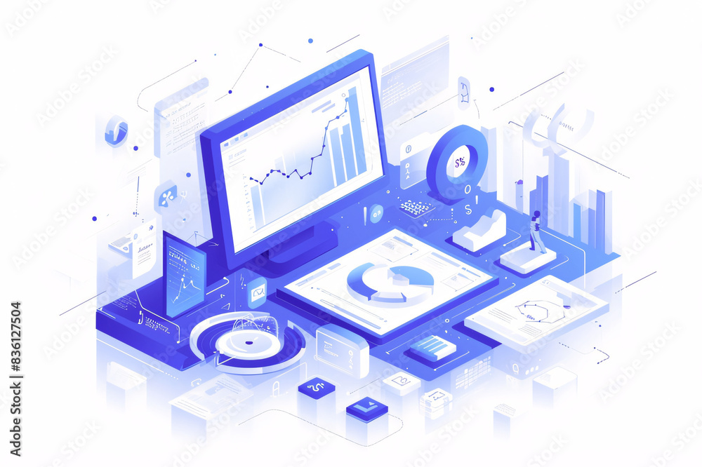 A sleek, modern illustration of a financial dashboard displaying various charts and graphs, representing real-time data analysis and financial monitoring A sleek, modern illustration of a financial dashboard displaying various charts and graphs, representing real-time data analysis and financial monitoring