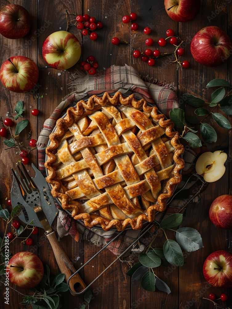 Close up of an apple pie Close up of an apple pie