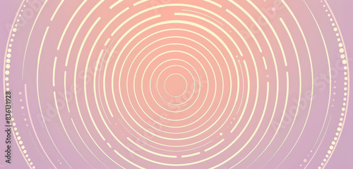 An abstract design featuring concentric circles in pastel peach and purple  creating a soft  smooth gradient with a modern and minimalist style.