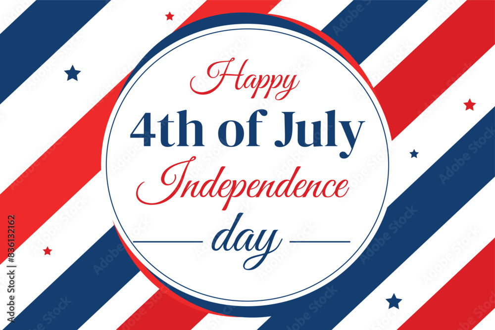 Happy 4th of July Independence Day editable vector design with shapes and typography. Happy 4th of July Independence Day editable vector design with shapes and typography.